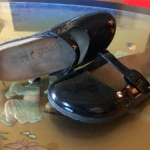 Old school patent leather Mary Jane Birkenstocks